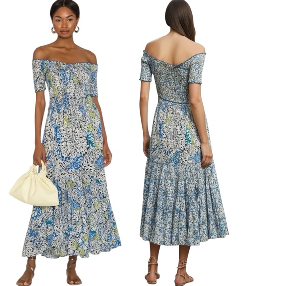 Tuckernuck Dresses & Skirts - Tuckernuck Poupette St. Barth Soledad Off Shoulder Smocked Midi Dress